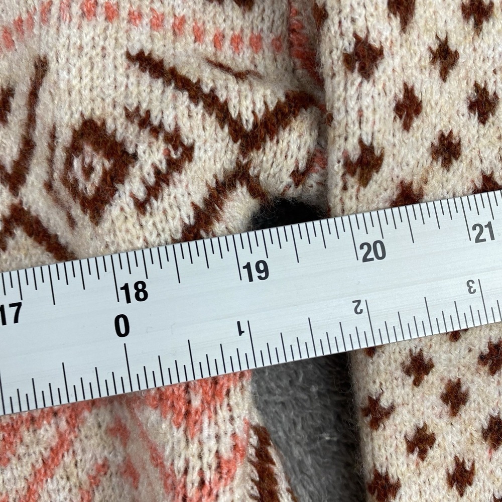 American Eagle Mock Neck‎ Cropped Fair Isle Pattern Close Knit Sweater Medium - Picture 7 of 16